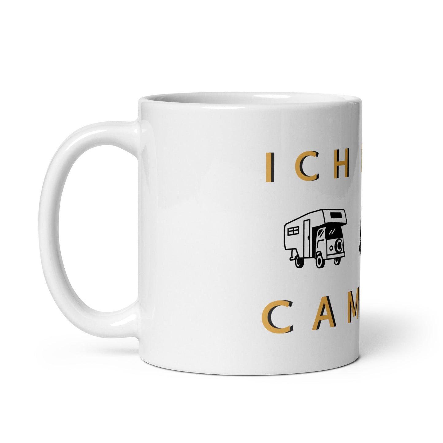 ICH LIEBE CAMPING weiße, glänzende Tasse | ATTADEX