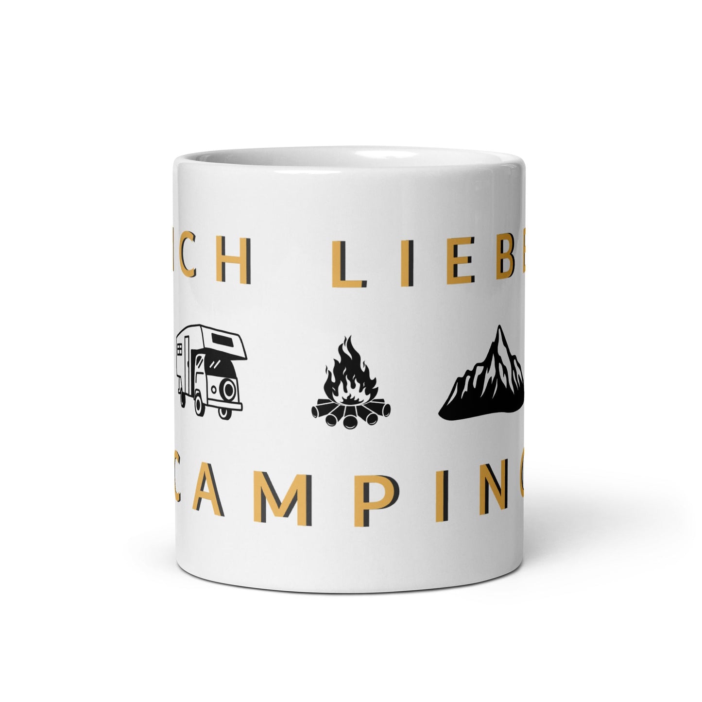 ICH LIEBE CAMPING weiße, glänzende Tasse | ATTADEX