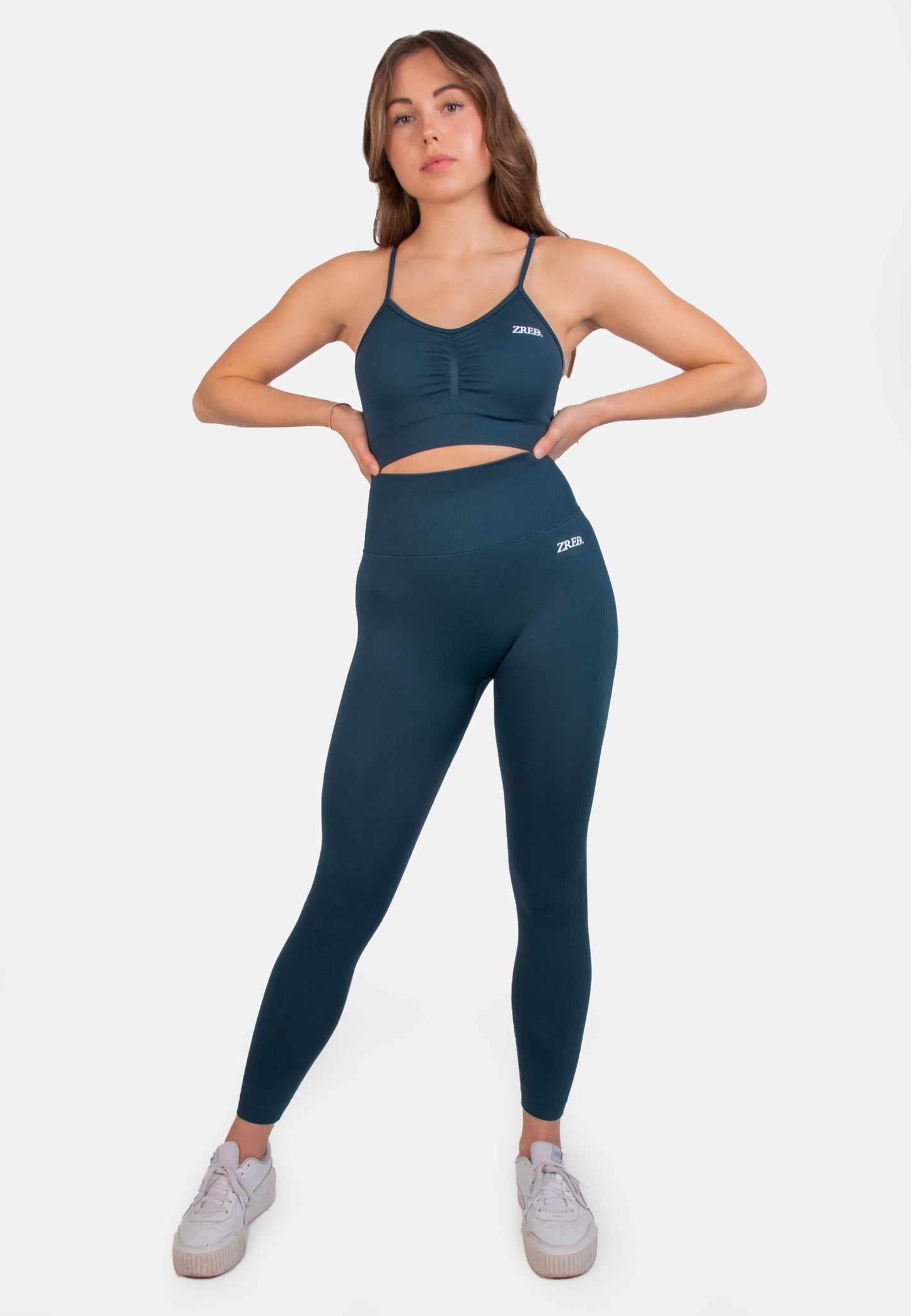 Dunkelblaugrün Shape Seamless Leggings | Fashion Königin