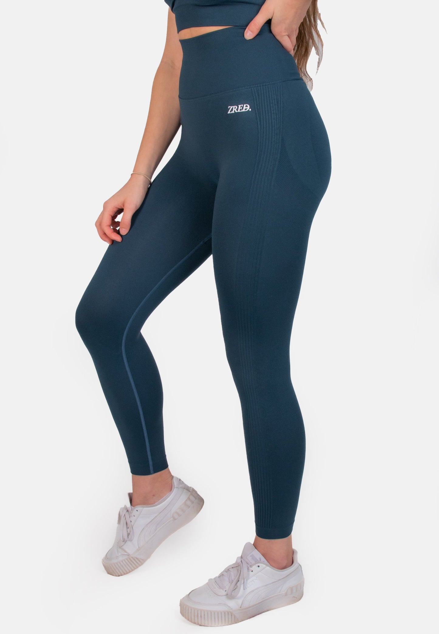 Dunkelblaugrün Shape Seamless Leggings | Fashion Königin