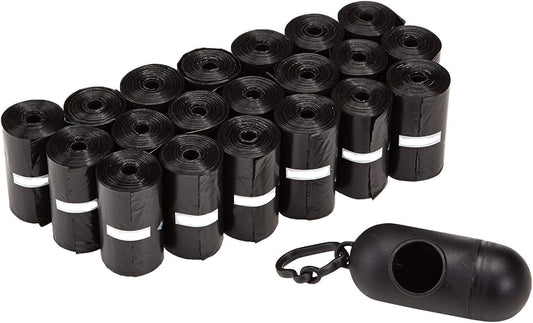 Hundekotbeutel mit Spender und Leinenclip - Ohne Duftstoff, 15 Stück, 20 er-Pack, 33 x 23 cm, Schwarz, Unparfümiert, 300 Beutel 2 | ATTADEX