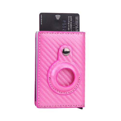 Multifunktionale Geldbörse mit AirTag-Halterung und RFID-Blocker – Stilvoll, sicher und praktisch! Carbon Pink