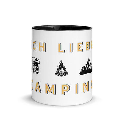Ich Liebe Camping Tasse mit farbiger Innenseite