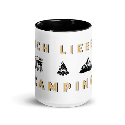Ich Liebe Camping Tasse mit farbiger Innenseite