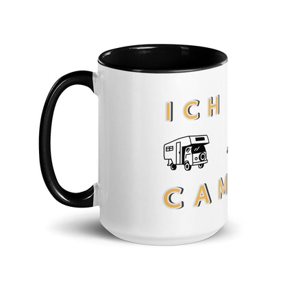Ich Liebe Camping Tasse mit farbiger Innenseite