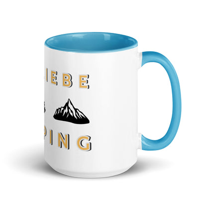 Ich Liebe Camping Tasse mit farbiger Innenseite