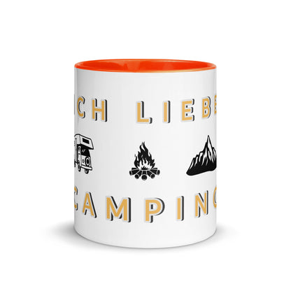Ich Liebe Camping Tasse mit farbiger Innenseite