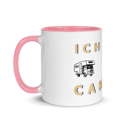 Ich Liebe Camping Tasse mit farbiger Innenseite