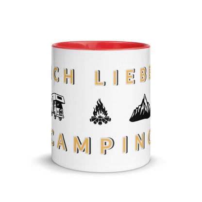 Ich Liebe Camping Tasse mit farbiger Innenseite