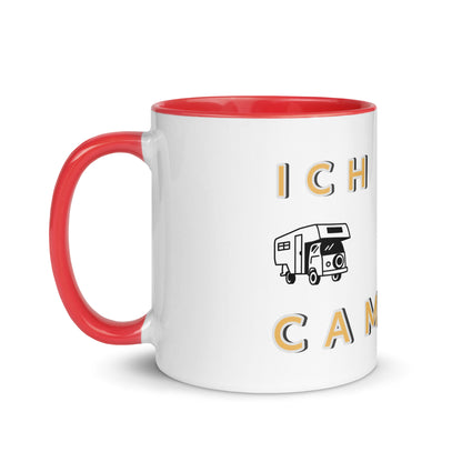 Ich Liebe Camping Tasse mit farbiger Innenseite