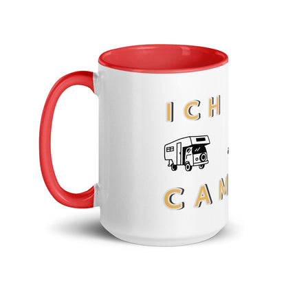 Ich Liebe Camping Tasse mit farbiger Innenseite