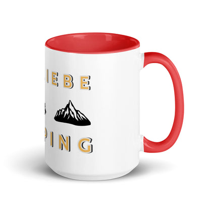 Ich Liebe Camping Tasse mit farbiger Innenseite