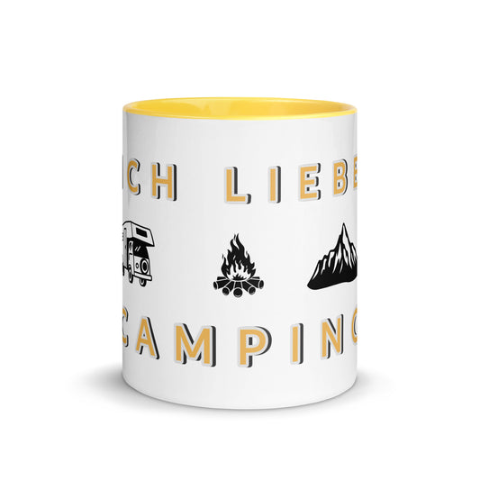 Ich Liebe Camping Tasse mit farbiger Innenseite