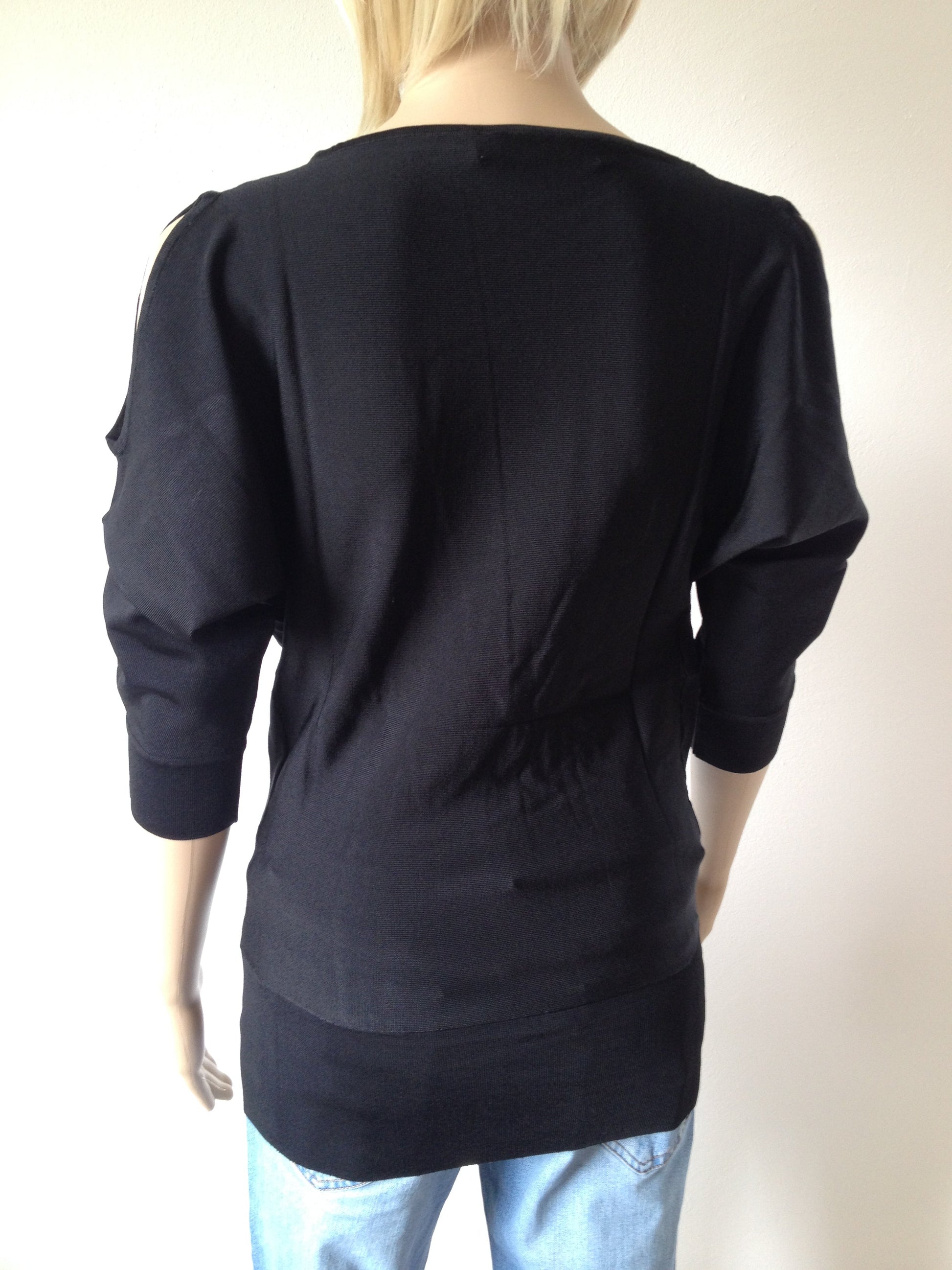 Pullover Wasserfallkragen Schwarz | Fashion Königin