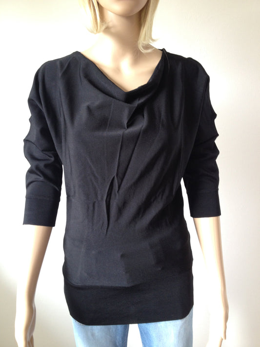 Pullover Wasserfallkragen Schwarz | Fashion Königin