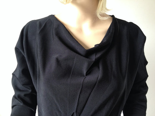 Pullover Wasserfallkragen Schwarz | Fashion Königin