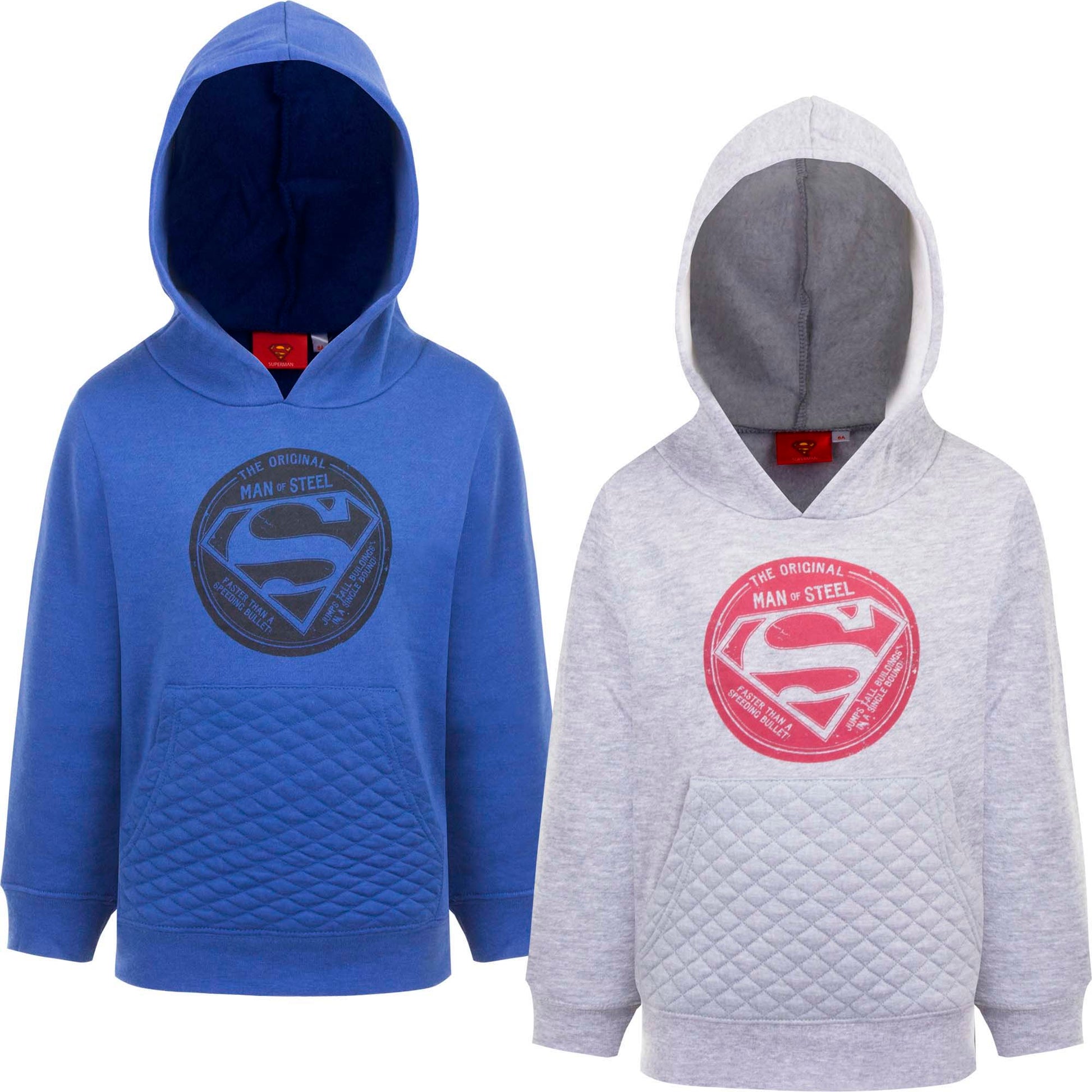 Jungen Kapuzenpullover mit Superman Motiv Blau Grau | Fashion Königin