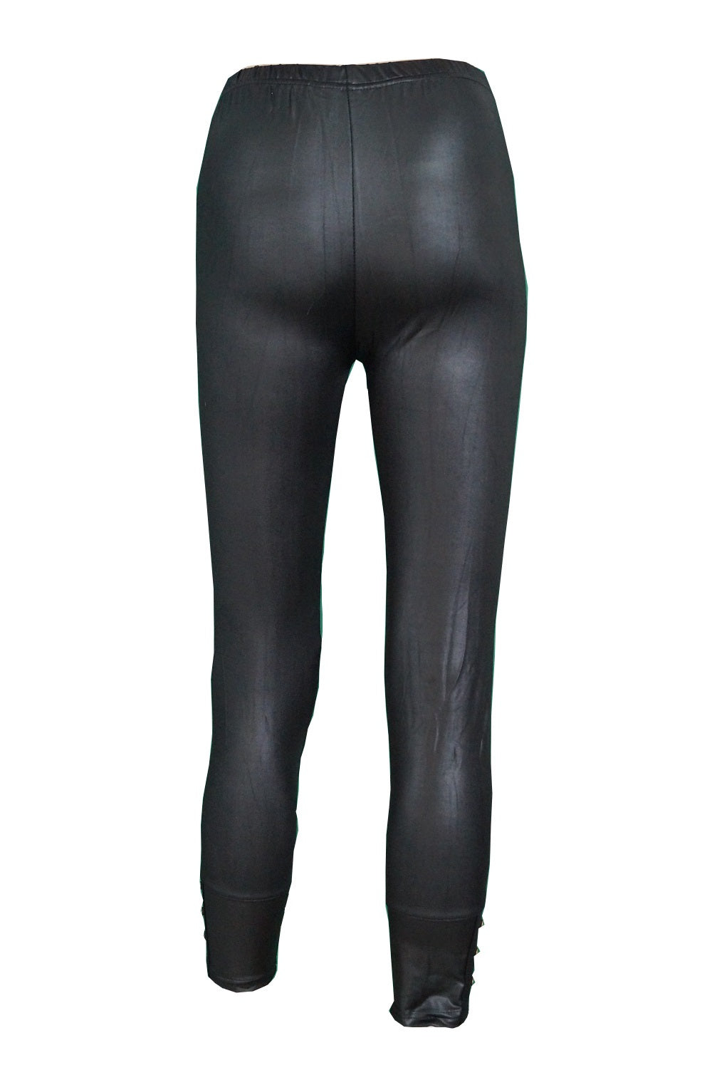 Fashion Königin | Leggins in Latex Look und Nieten an der Seite