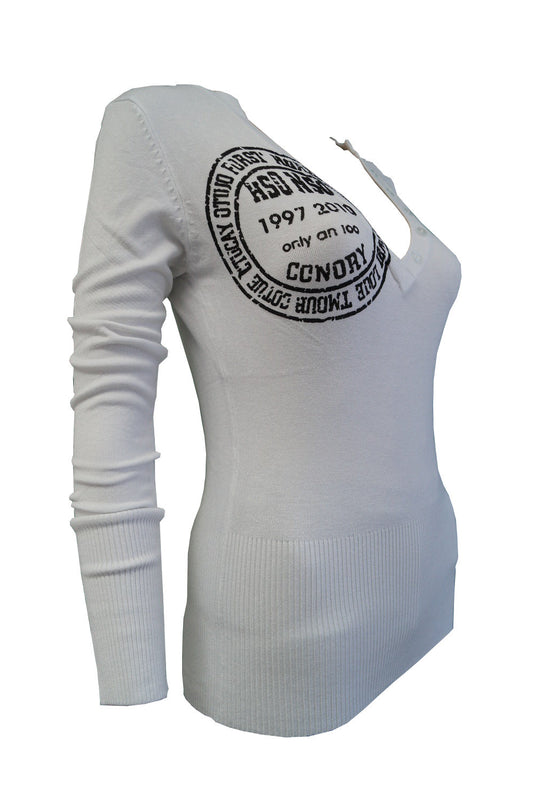 Weißer Pullover Langarm Schwarz Weis Braun Blau Grau Rot | Fashion Königin