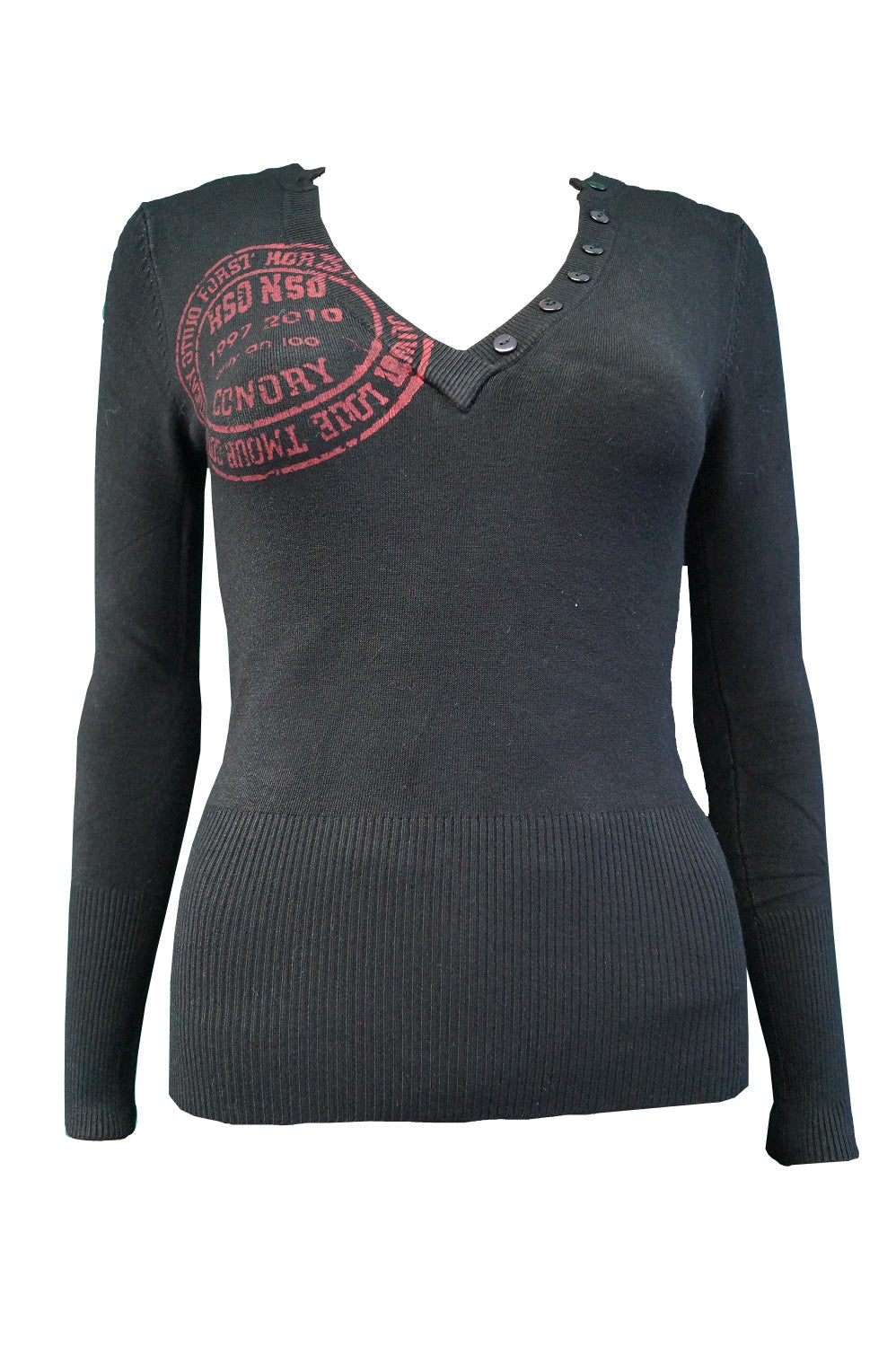 Schwarzer Pullover Langarm Schwarz Weis Braun Blau Grau Rot | Fashion Königin