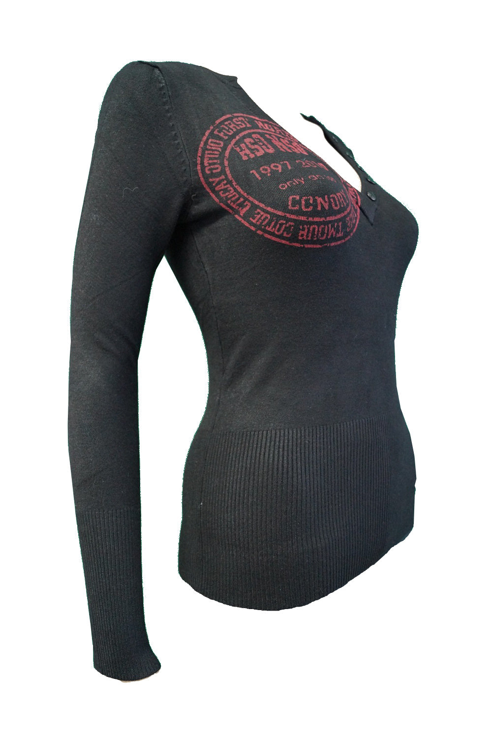 Schwarzer Pullover Langarm Schwarz Weis Braun Blau Grau Rot | Fashion Königin