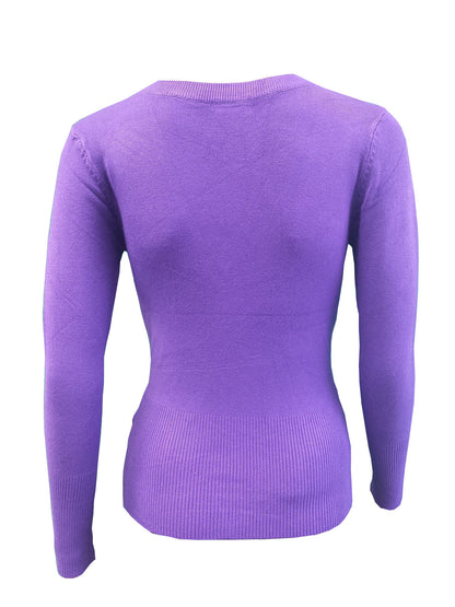 Violett Pullover Langarm Schwarz Weis Braun Blau Grau Rot | Fashion Königin