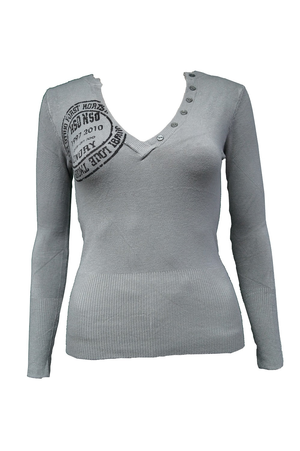 Grau Pullover Langarm Schwarz Weis Braun Blau Grau Rot | Fashion Königin