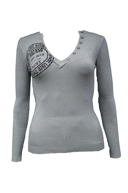 Grau Pullover Langarm Schwarz Weis Braun Blau Grau Rot | Fashion Königin