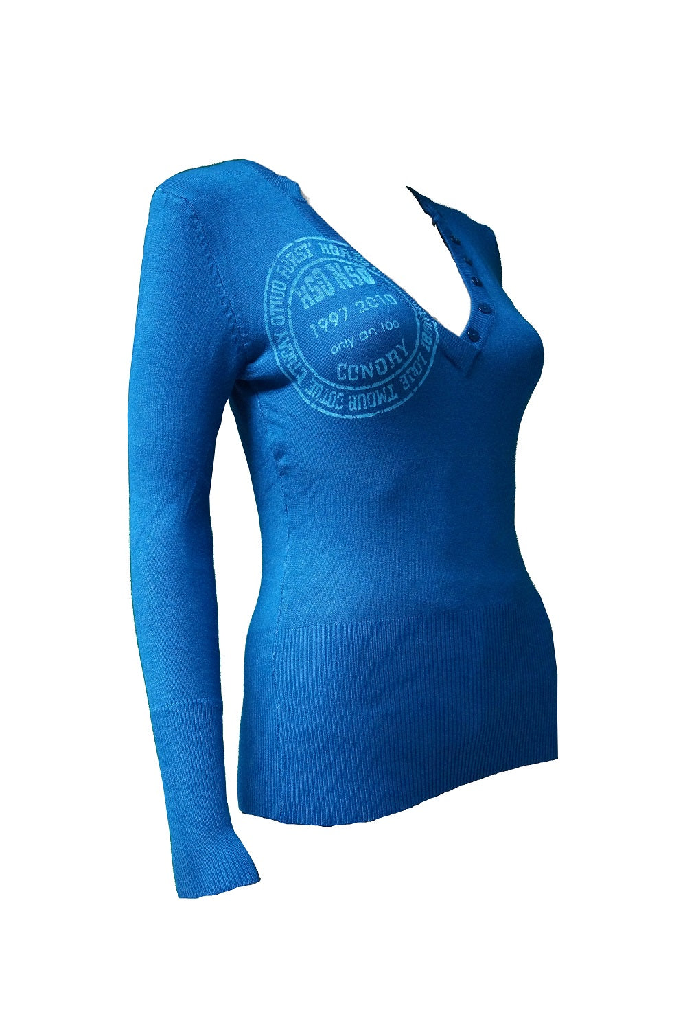 Blau Pullover Langarm Schwarz Weis Braun Blau Grau Rot | Fashion Königin