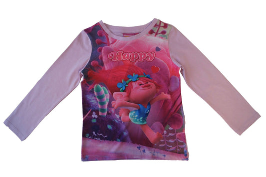 Langarmshirt für Mädchen mit großem Motiv Trolls Poppy | Fashion Königin