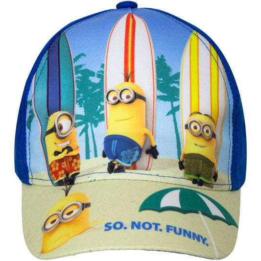 Kinder Kappe Blau mit großem Minions SO NOT FUNNY Motiv | Fashion Königin