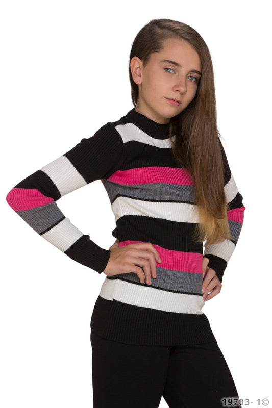 Eine schöner Mädchen Pullover mit Streifen | Fashion Königin