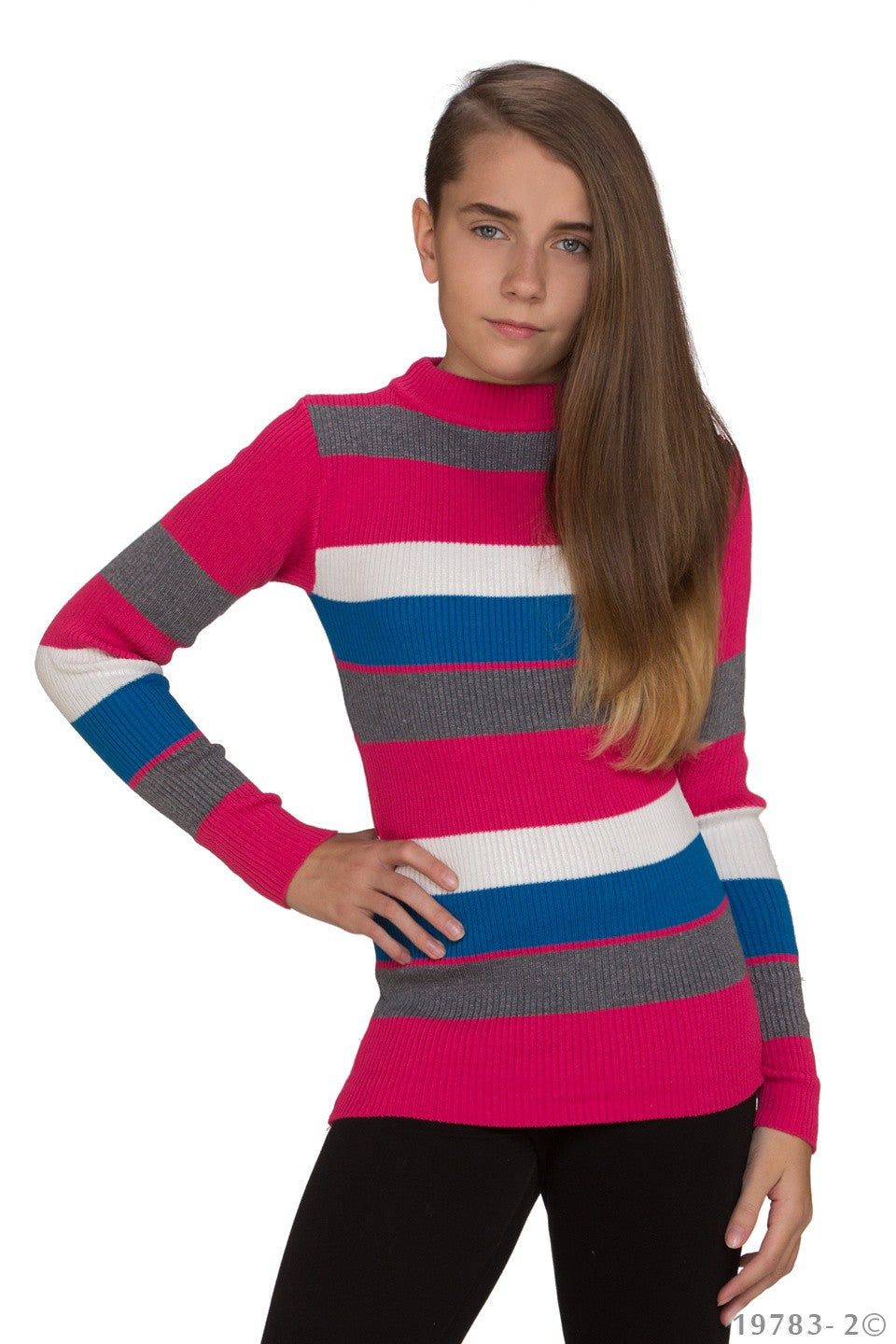 Eine schöner Mädchen Pullover mit Streifen | Fashion Königin