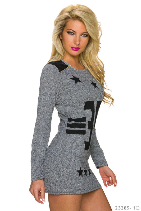 Pullover Longpullover Feinstrick Rundhals tailliert Grau | Fashion Königin