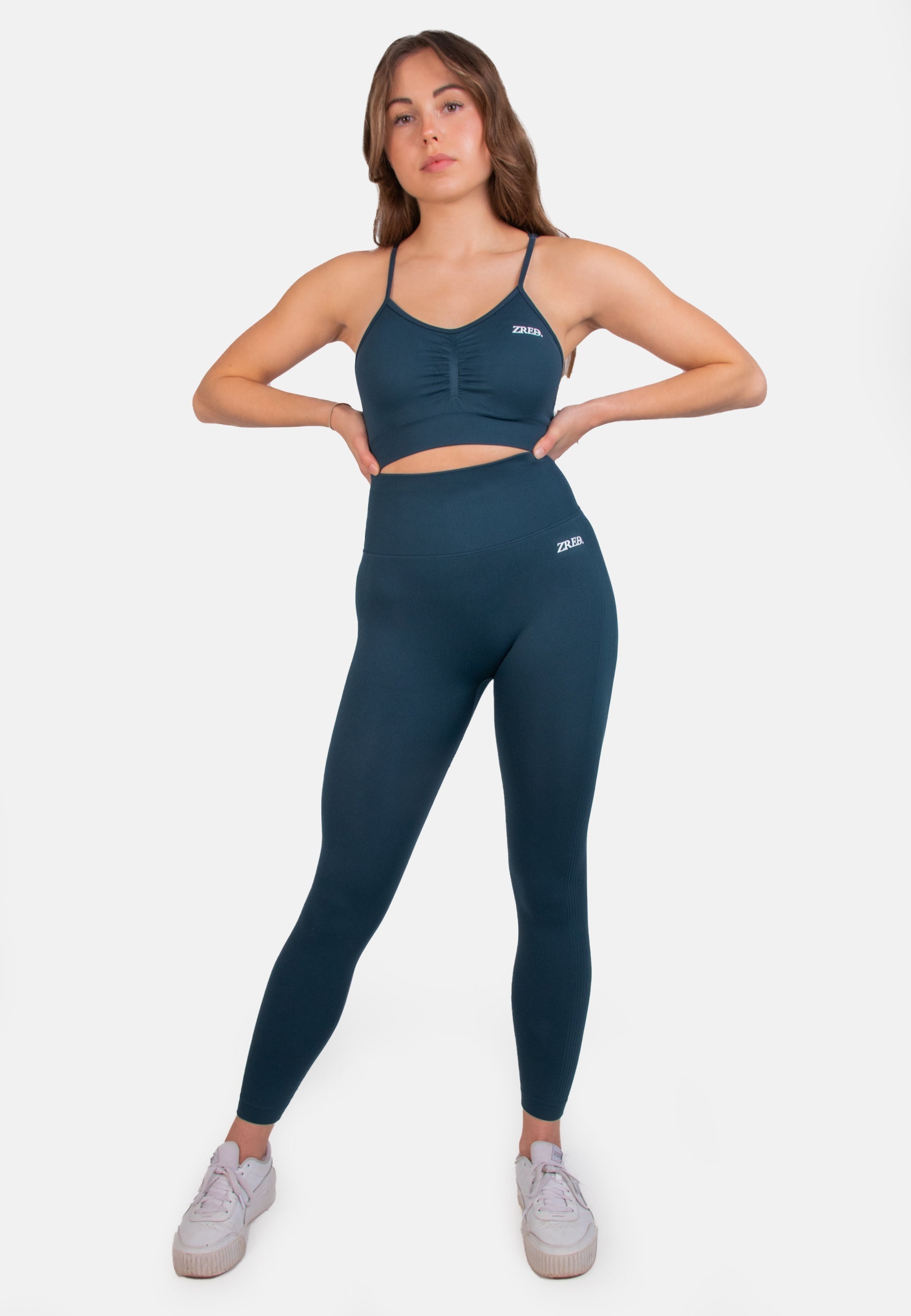 Dunkelblaugrün Shape Seamless Leggings | Fashion Königin