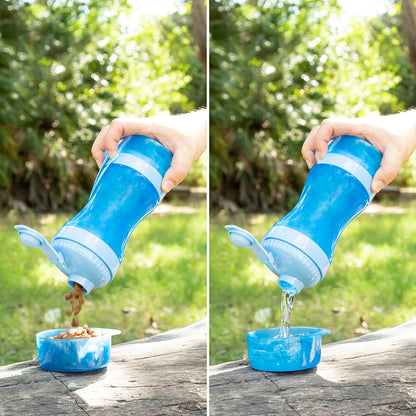 2 in 1 - Flasche mit Wasser- und Futterbehälter für Haustiere Pettap InnovaGoods | ATTADEX