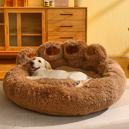 Warmes Hundebett Plüsch Schlafsofa für Winter Braun 2 | ATTADEX