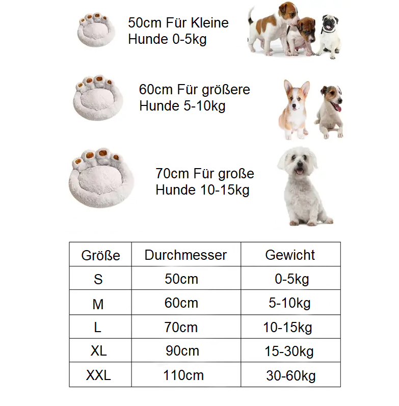 Warmes Hundebett Plüsch Schlafsofa für Winter 2 | ATTADEX